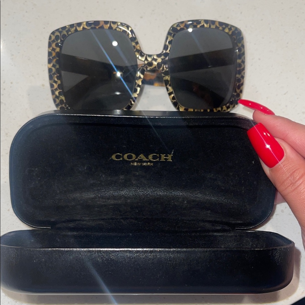 Coach Black and Gold Patterned Sunglasses - Picture 10 of 12